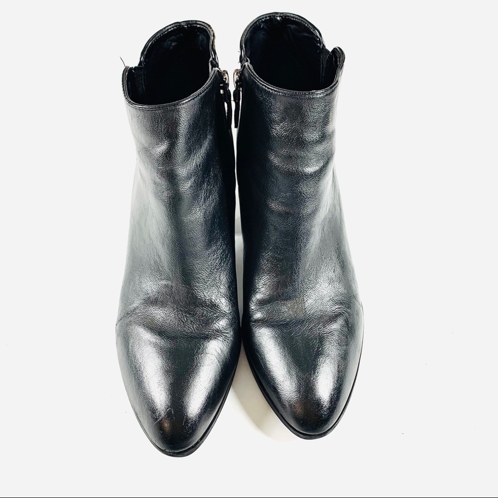 Franco Sarto Heeled Booties Black Leather Size 8.5 - Picture 4 of 7